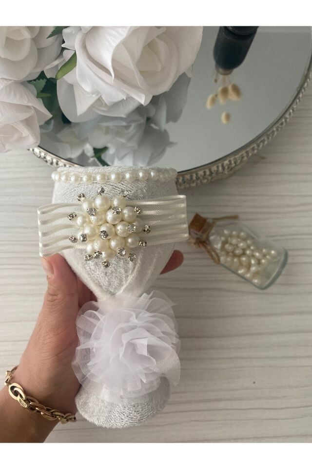 nuksoc Beyaz Nikah Düğün için Kurdele Süslemeli İğnelik Kına Gecesi Sünnet Damat Söz Nişan Brıde