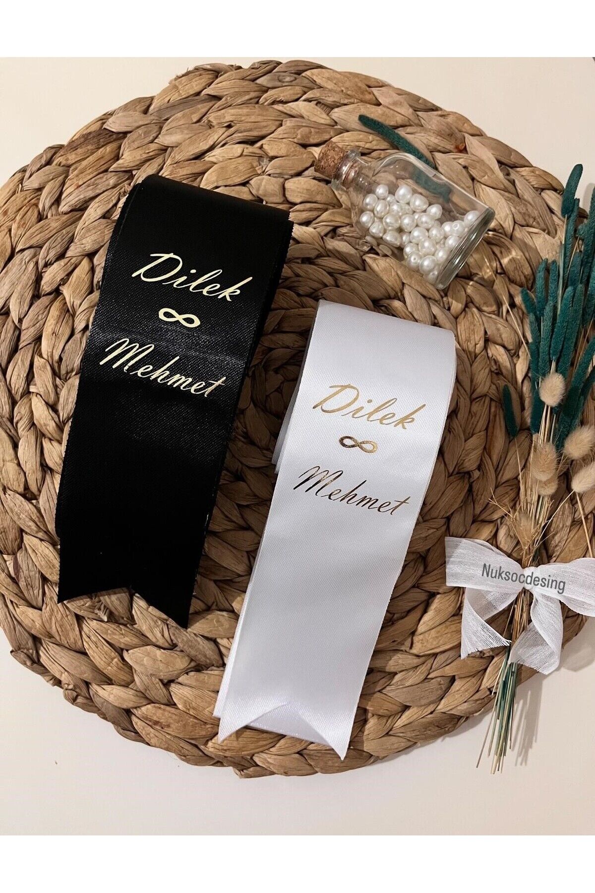 nuksoc Söz Nişan Düğün Nikah Gelin Damat Takı Kurdelesi