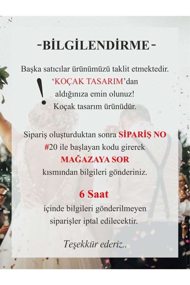 Koçak Etiket Söz & Nişan Yüzük Kurdelesi -incisiz- (K01T)