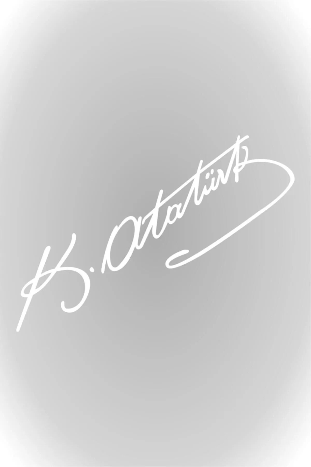 Beyaz 20X5 Cm  MUSTAFA KEMAL ATATÜRK  İmza Sticker Araba, Oto Araç ETİKET