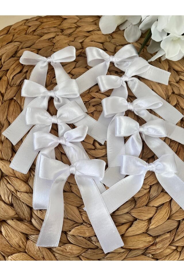 nuksoc 10 Adet Beyaz Saten Fiyonk Çeyiz kolisi süsleme hediyelik