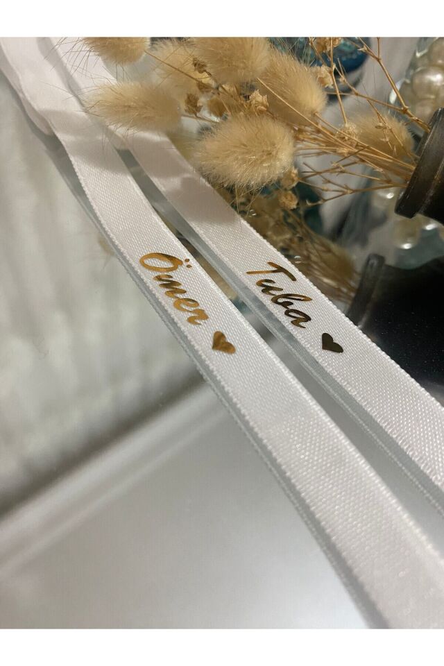nuksoc Söz & Nişan Yüzük Kurdelesi incisiz kalpli
