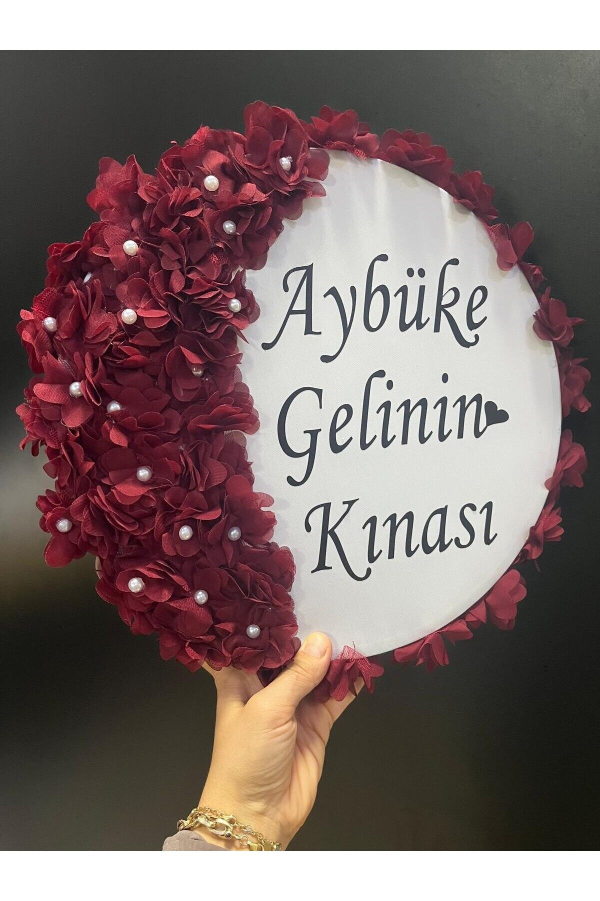 30 Cm Gelin Defi Bordo Kına Gecesi Bekarlığa Veda Gelin tefi